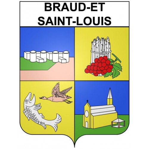 Braud-et-Saint-Louis 33 ville Stickers blason autocollant adhésif