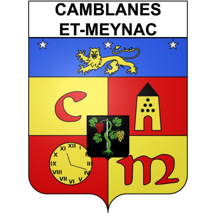 Pegatinas escudo de armas de Bazas adhesivo de la etiqueta engomada