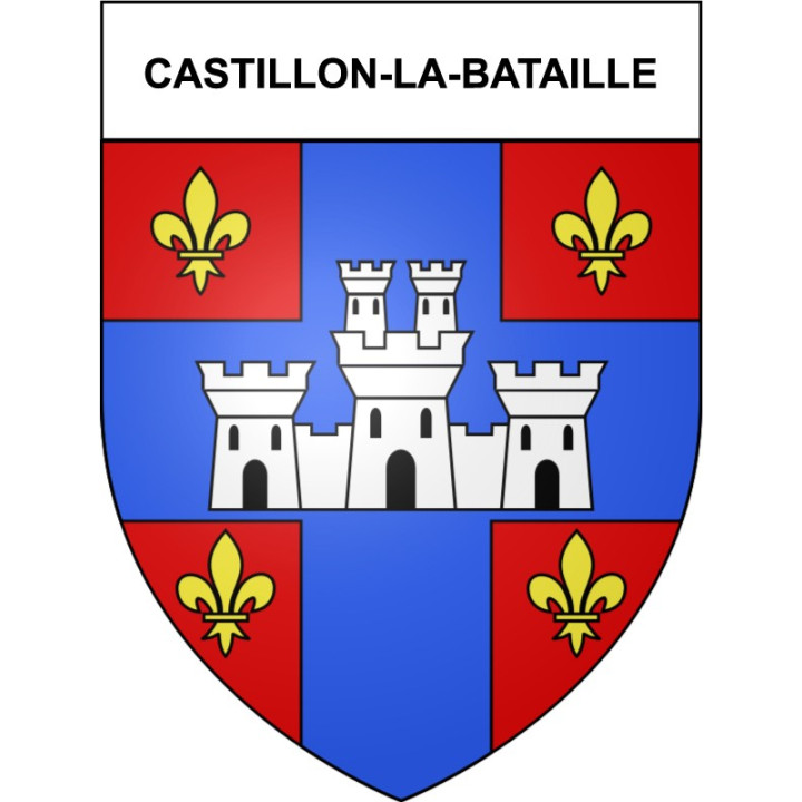 Pegatinas escudo de armas de Bazas adhesivo de la etiqueta engomada
