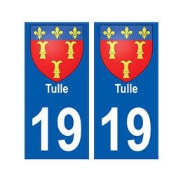 19 Tulle blason autocollant plaque ville