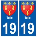 19 Tulle blason autocollant plaque ville