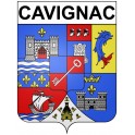 Cavignac 33 ville Stickers blason autocollant adhésif