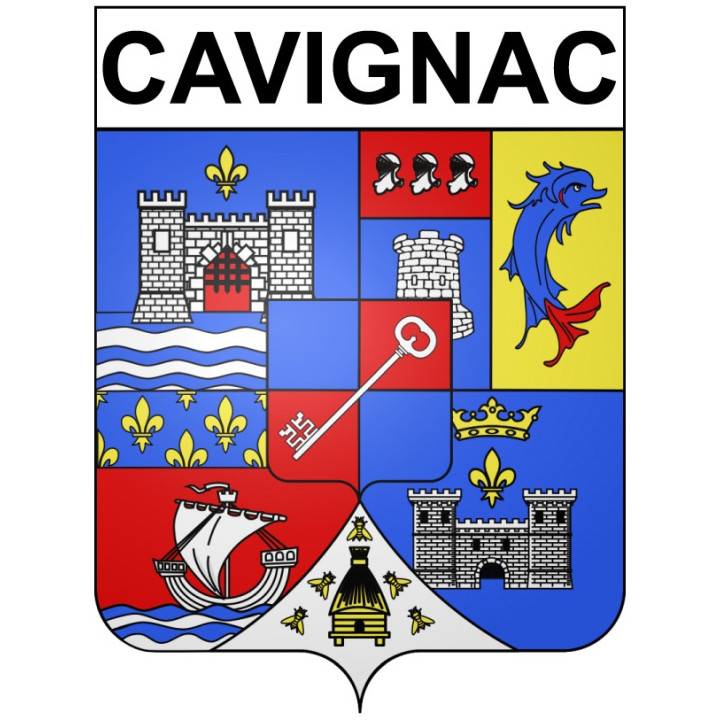 Cavignac 33 ville Stickers blason autocollant adhésif