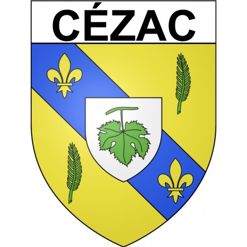 Pegatinas escudo de armas de Bazas adhesivo de la etiqueta engomada