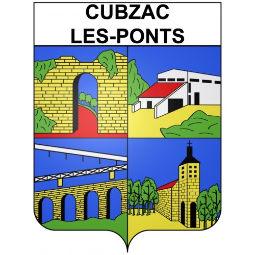 Cubzac-les-Ponts 33 ville Stickers blason autocollant adhésif