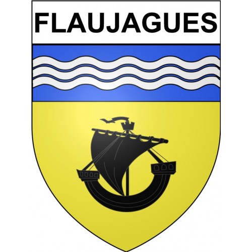 Pegatinas escudo de armas de Bazas adhesivo de la etiqueta engomada