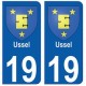 19 Ussel blason autocollant plaque ville