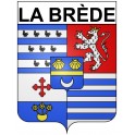 Pegatinas escudo de armas de Bazas adhesivo de la etiqueta engomada