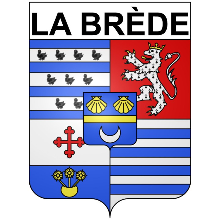 La Brède 33 ville Stickers blason autocollant adhésif