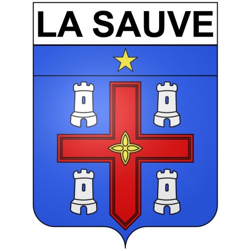 La Sauve 33 ville Stickers blason autocollant adhésif
