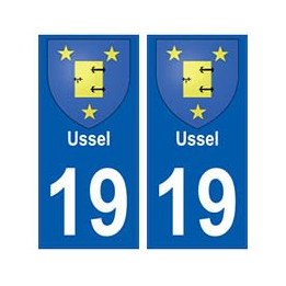 19 Ussel blason autocollant plaque ville