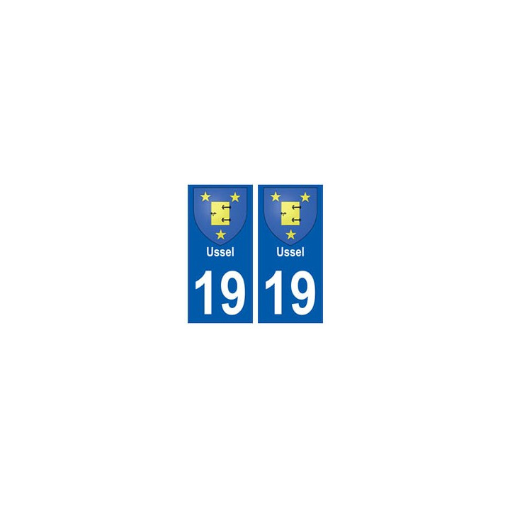 19 Ussel blason autocollant plaque ville