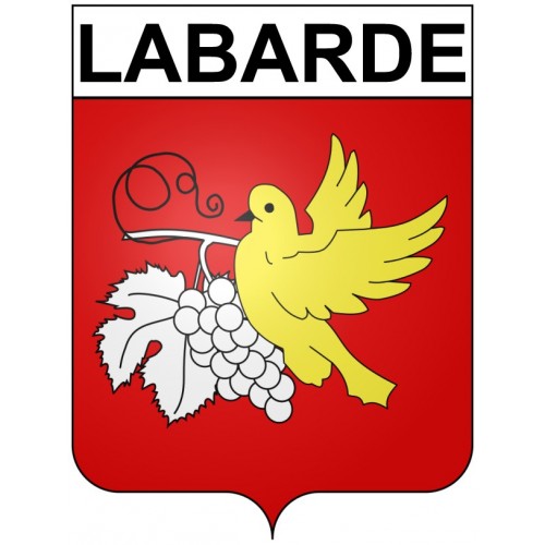 Pegatinas escudo de armas de Bazas adhesivo de la etiqueta engomada