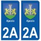 2A Ajaccio blason autocollant plaque stickers ville