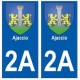 2A Ajaccio blason autocollant plaque stickers ville