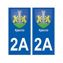 2A Ajaccio blason autocollant plaque stickers ville