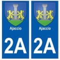 2A Ajaccio blason autocollant plaque stickers ville