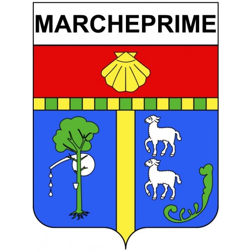 Marcheprime 33 ville Stickers blason autocollant adhésif