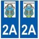 2A Ajaccio logo autocollant plaque stickers ville
