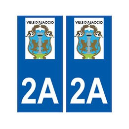 2A Ajaccio logo autocollant plaque stickers ville