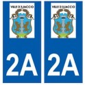 2A Ajaccio logo autocollant plaque stickers ville