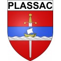 Plassac 33 ville Stickers blason autocollant adhésif