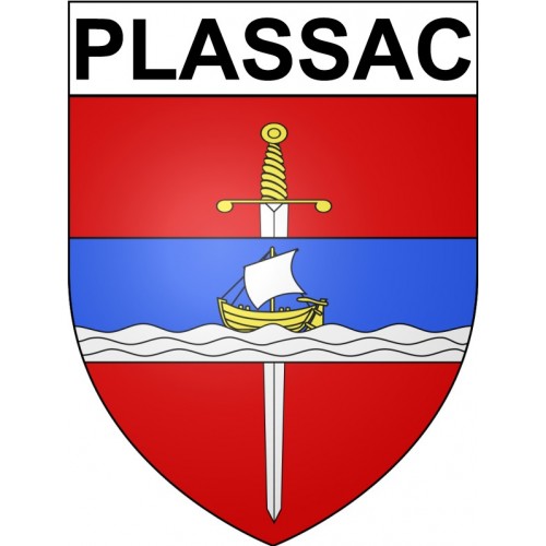 Plassac 33 ville Stickers blason autocollant adhésif