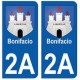 2A Bonifacio blason autocollant plaque stickers ville
