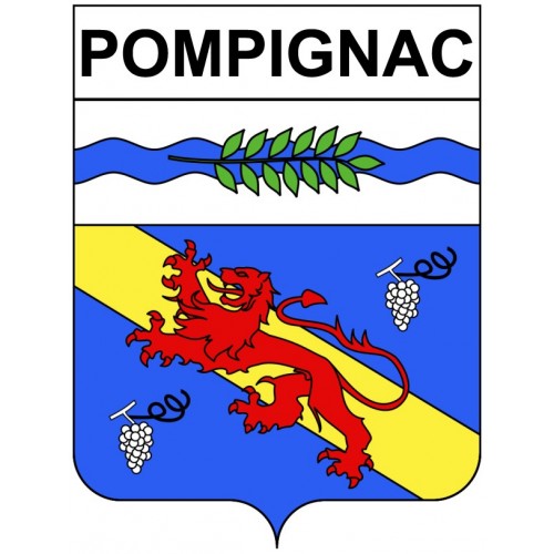 Pompignac 33 ville Stickers blason autocollant adhésif