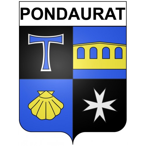 Pondaurat 33 ville Stickers blason autocollant adhésif