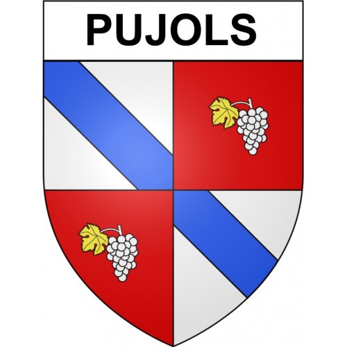 Pujols 33 ville Stickers blason autocollant adhésif