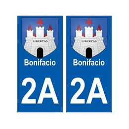 2A Bonifacio blason autocollant plaque stickers ville