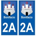 2A Bonifacio blason autocollant plaque stickers ville
