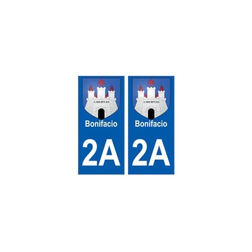 2A Bonifacio blason autocollant plaque stickers ville