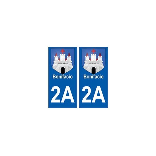 2A Bonifacio blason autocollant plaque stickers ville