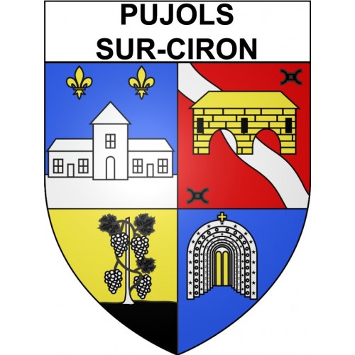 Pujols-sur-Ciron 33 ville Stickers blason autocollant adhésif