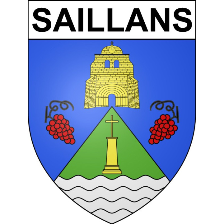 Saillans 33 ville Stickers blason autocollant adhésif