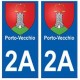2A Porto-vecchio blason autocollant plaque stickers ville