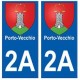 2A Porto-vecchio blason autocollant plaque stickers ville