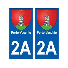 2A Porto-vecchio blason autocollant plaque stickers ville