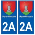 2A Porto-vecchio blason autocollant plaque stickers ville