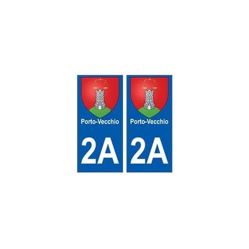 2A Porto-vecchio blason autocollant plaque stickers ville