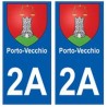 2A Porto-vecchio blason autocollant plaque stickers ville