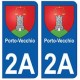 2A Porto-vecchio blason autocollant plaque stickers ville