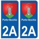 2A Porto-vecchio blason autocollant plaque stickers ville