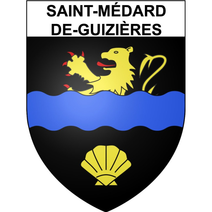 Saint-Médard-de-Guizières 33 ville Stickers blason autocollant adhésif