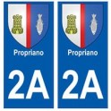 2A Propriano blason autocollant plaque stickers ville