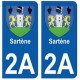 2A Sartène blason autocollant plaque stickers ville