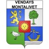 Pegatinas escudo de armas de Vendays-Montalivet adhesivo de la etiqueta engomada