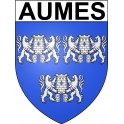 Aumes 34 ville Stickers blason autocollant adhésif